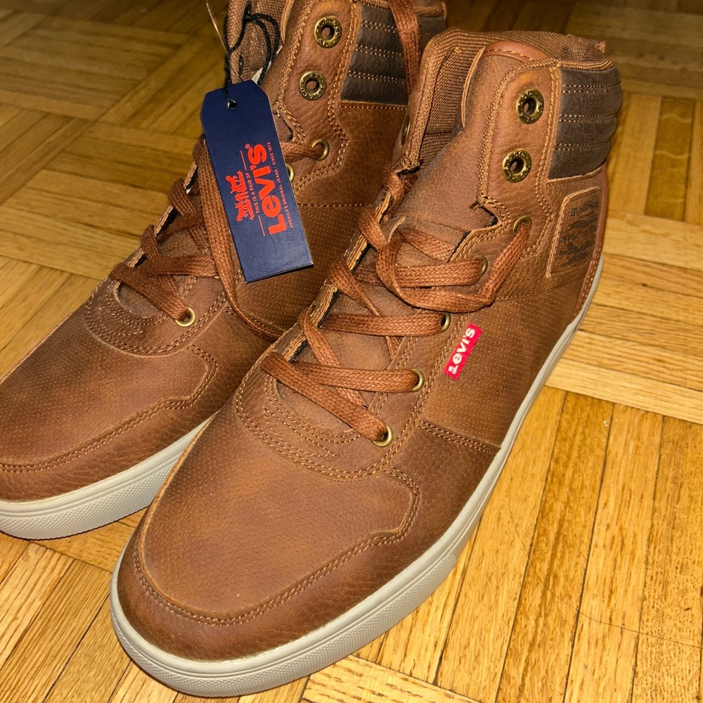 Levi's Brown High-Top Sneakers with Suede Finish
